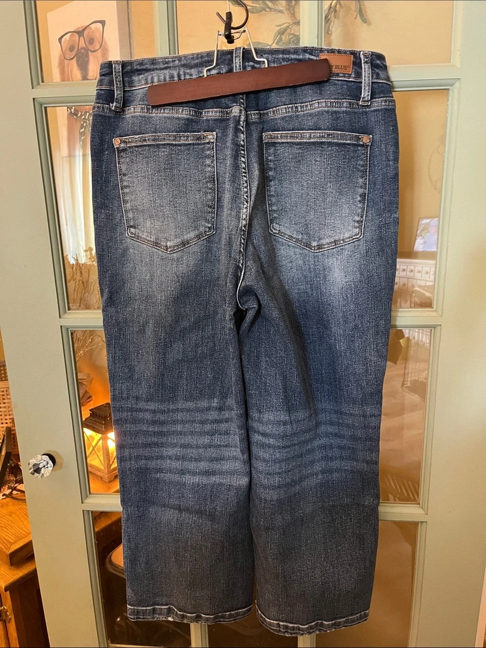 Judy Blue Dark Indigo cropped wide leg jeans
